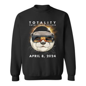 Solar Eclipse 2024 Otter Wearing Eclipse Glasses Sweatshirt | Mazezy