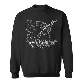 Solar Eclipse 2024 Party New Hampshire Total Usa Map Sweatshirt - Thegiftio