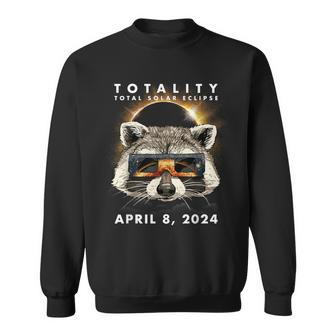 Solar Eclipse 2024 Raccoon Wearing Eclipse Glasses Sweatshirt | Mazezy