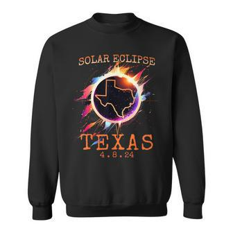 Solar Eclipse 2024 Texas Usa State Totality Path Souvenir Sweatshirt - Monsterry
