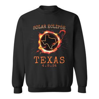 Solar Eclipse 2024 Texas Usa State Totality Path Souvenir Sweatshirt | Mazezy UK