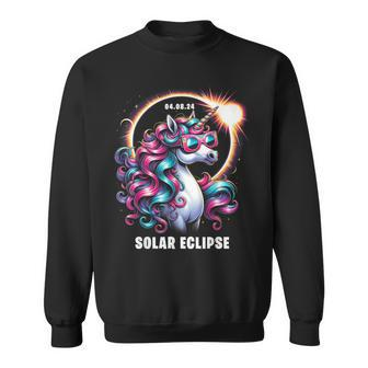 Solar Eclipse 2024 Total Eclipse April 8Th 24 Unicorn Sweatshirt | Mazezy