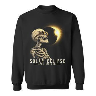 Solar Eclipse 2024 Total Eclipse April 8Th 2024 Skull Sweatshirt | Mazezy