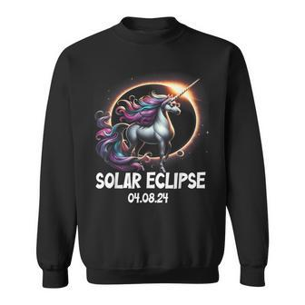 Solar Eclipse 2024 Unicorn Wearing Solar Eclipse Glasses Sweatshirt - Monsterry AU