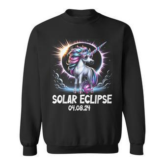 Solar Eclipse 2024 Unicorn Wearing Solar Eclipse Glasses Sweatshirt - Seseable