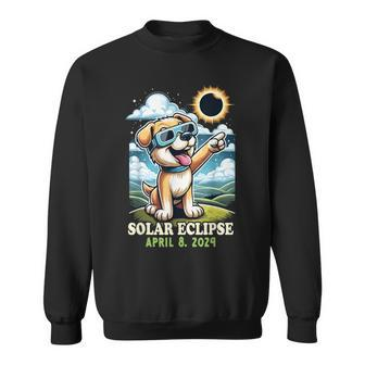 Solar Eclipse April 2024 Dog Wearing Solar Eclipse Glasses Sweatshirt | Mazezy
