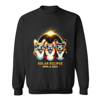 Solar Eclipse Corgi Wearing Glasses April 8 2024 Totality Sweatshirt - Monsterry DE