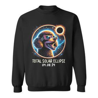 Solar Eclipse Poodle Wearing Glasses Pet April 8 2024 Sweatshirt | Mazezy