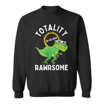 Solar Eclipse Totality Rawrsome 04 08 2024 T-Rex Dinosaur Sweatshirt - Monsterry DE