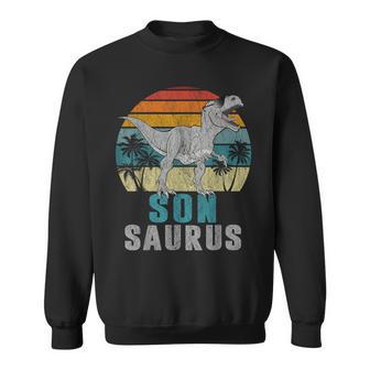 Sonsaurus T Rex Dinosaur Son Saurus Father's Day Sweatshirt - Monsterry DE