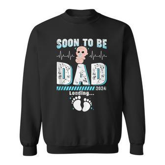 Soon To Be Dad 2024 Loading Baby Announcement Fathers Day Sweatshirt - Thegiftio UK