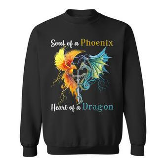 Soul Of A Phoenix Heart Of A Dragon Sweatshirt | Mazezy