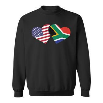 South Africa Usa Flag T Heart South African Americans Sweatshirt - Monsterry DE