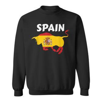 Spain Bull Spanish Flag Pride Born Espana Roots Sweatshirt - Thegiftio UK