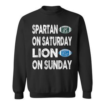 Spartan On Saturday Lion On Sunday Detroit Vintage Fun Sweatshirt | Mazezy AU