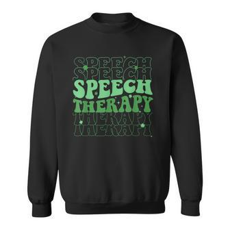 Speech Therapy Retro St Patrick's Day Slp Teacher Sweatshirt - Monsterry