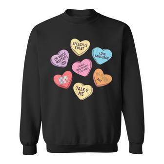 Speech Therapy Slp Happy Valentines Day Conversation Hearts Sweatshirt - Monsterry UK