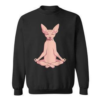 Sphynx Cat Yoga Meditation Breeder Hairless Pet Lover Sweatshirt - Monsterry AU