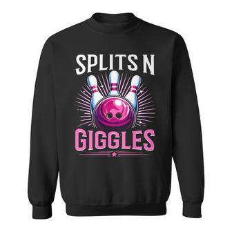 Splits 'N Giggles Bowling Team Bowler Sports Player Sweatshirt | Mazezy