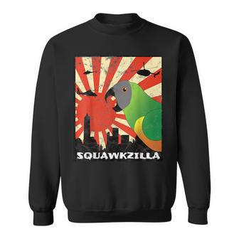 Squawk Zilla Senegal Parrot Squawking Kawaii Sweatshirt - Monsterry