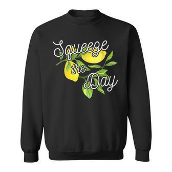 Squeeze The Day Lemons And Leaves Cute Sweatshirt - Monsterry