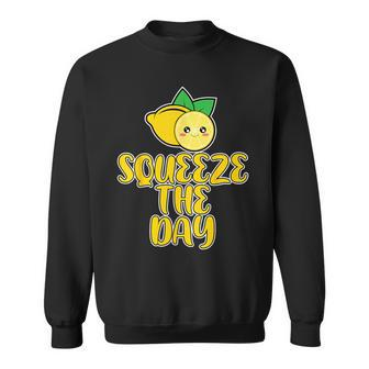 Squeeze The Day Vitamin C Small Evergreen Tree Yellow Lemons Sweatshirt - Monsterry