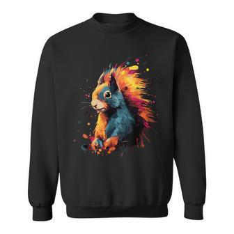 Squirrel Colourful Sweatshirt - Seseable