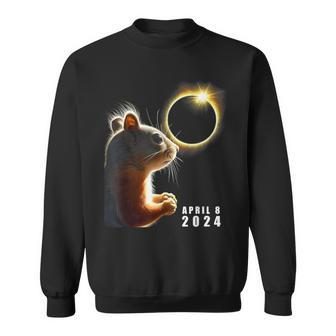 Squirrel Watching Eclipse Total Solar Eclipse April 8 2024 Sweatshirt - Seseable