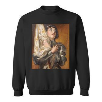 St Joan Of Arc Portrait Painting Catholic For Women Sweatshirt - Monsterry CA