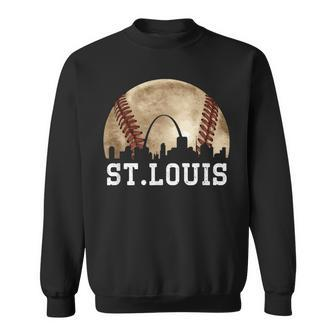St Louis Skyline City Vintage Baseball Lover Sweatshirt - Monsterry AU