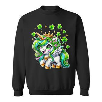 St Patrick Day Irish Unicorn Girls Toddler Lepricorn Sweatshirt | Mazezy AU