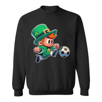 St Patrick's Day Irish Leprechaun Soccer Player Sports Sweatshirt - Monsterry CA