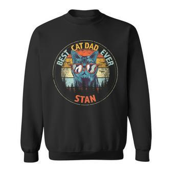 Stan Best Cat Dad Ever Custom Personalized Name Sweatshirt - Monsterry