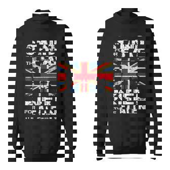 Stand For The Flag Kneel For The Fallen British Army Veteran Sweatshirt - Thegiftio
