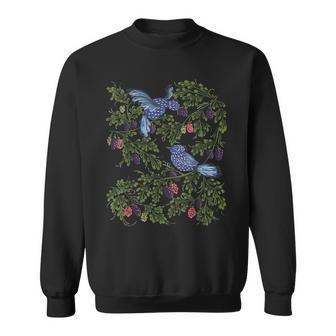 Starling Birds & Berries Vintage Ukrainian Vyshyvanka Sweatshirt - Monsterry CA