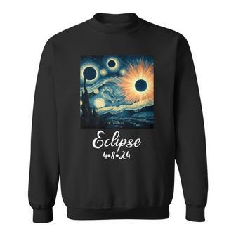 Starry Night Solar Eclipse Van Gogh Sweatshirt - Monsterry