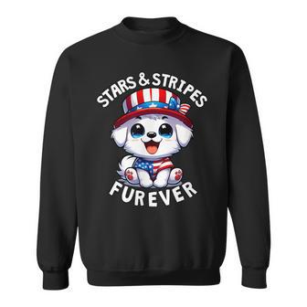 Stars & Stripes Furever Cute American Dog Sweatshirt - Monsterry UK