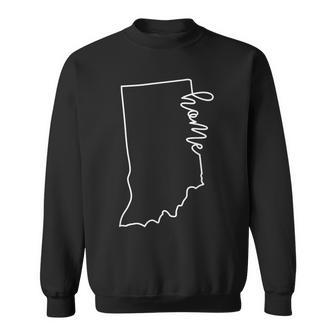 State Of Indiana Outline With Home Script Acj014b Sweatshirt - Monsterry AU