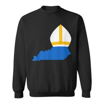State Of Kentucky With Pope Hat Sweatshirt - Seseable