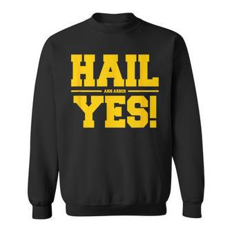 State Of Michigan Hail Ann Arbor Yes U M Aa Sweatshirt - Monsterry