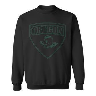 State Of Oregon Heroic Emblem Yellow Knockout Sweatshirt | Mazezy DE