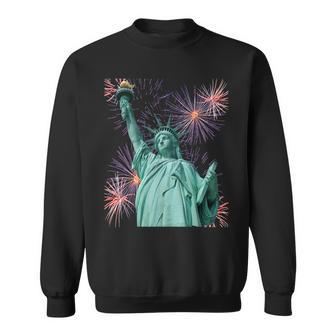 Statue Of Liberty Firework And Freedom Patriotic Sweatshirt - Monsterry