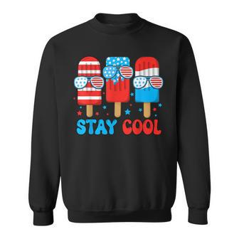 Stay Cool 4Th July Popsicle American Flag Boy Toddler Sweatshirt - Thegiftio UK