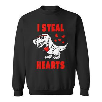 I Steal Hearts Dinosaur Valentines Day For Baby Boys Toddler Sweatshirt - Thegiftio UK