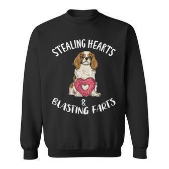 Stealing Hearts Blasting Farts Cavalier King Charles Spaniel Sweatshirt | Mazezy