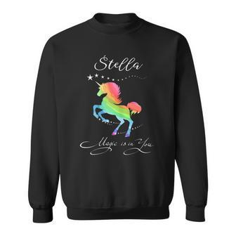 Stella Magic Einhorn Sweatshirt - Mystisches Pferd mit Regenbogenspritzern - Seseable