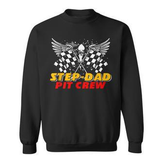 Step-Dad Pit Crew Race Car Birthday Party Matching Family Sweatshirt - Monsterry
