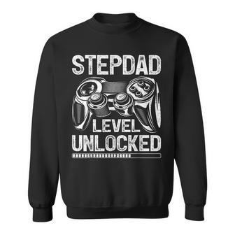 Stepdad Level Unlocked Video Gamer Father's Day Sweatshirt - Monsterry