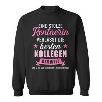 Stolze Rentnerin Schwarzes Sweatshirt - Abschied von Besten Kollegen - Seseable