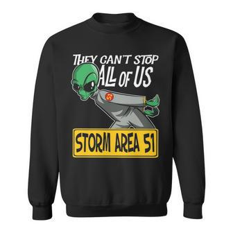 Storm Area 51 They Can't Stop All Of Us Running Alien Sweatshirt | Mazezy